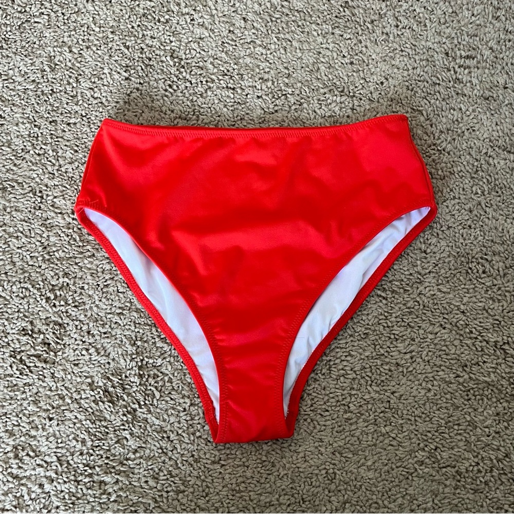 Victoria’s Secret PINK Active High Waisted Swim Bikini Bottoms, Red